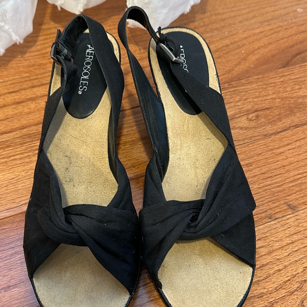 Black wedge sandal